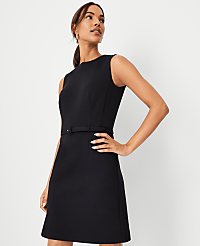 The Petite Belted A-Line Dress in Double Knit carousel Product Image 1
