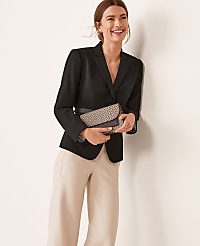 The Notched Two Button Blazer in Seasonless Stretch carousel Product Image 1