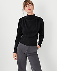 Metallic Draped Cowl Neck Top carousel Product Image 1