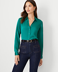 Essential Shirt in Satin carousel Product Image 3