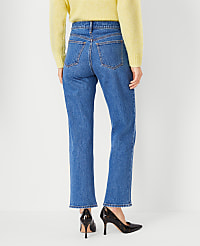 High Rise Straight Jeans in Vintage Mid Indigo Wash - Curvy Fit carousel Product Image 2