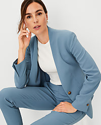 The Long Cutaway Blazer in Fluid Crepe carousel Product Image 3