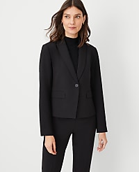 The Shorter Single Button Blazer in Fluid Crepe carousel Product Image 2