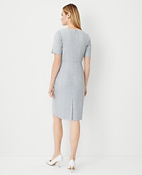 The Elbow Sleeve Square Neck Dress in Plaid carousel Product Image 2