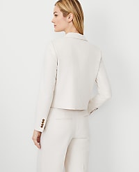 The Tall Cropped Double Breasted Blazer in Textured Stretch carousel Product Image 3