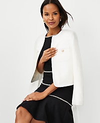 Petite Tweed Tiered Flare Dress carousel Product Image 3