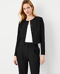 The Crew Neck Jacket in Seasonless Stretch carousel Product Image 1