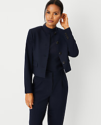 The Crew Neck Jacket in Seasonless Stretch carousel Product Image 1