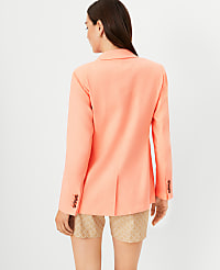 Longer Tailored Double Breasted Blazer in Linen Blend carousel Product Image 2