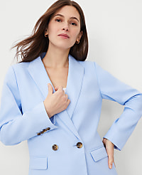The Oversized Peak Lapel Blazer in Linen Blend carousel Product Image 3