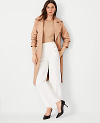 Petite Mariner High Rise Wide-Leg Crop Jeans in Ivory carousel Product Image 1