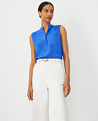 Petite Sleeveless Camp Shirt carousel Product Image 1