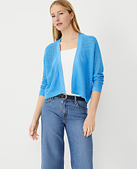Petite Mesh Stitch Open Cardigan carousel Product Image 1