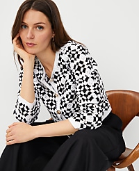 Petite Geo Crochet Cardigan carousel Product Image 4