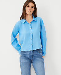 Cropped Linen Shirt carousel Product Image 2