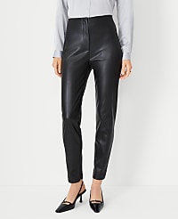 The Petite Audrey Pant in Faux Leather - Curvy Fit carousel Product Image 1