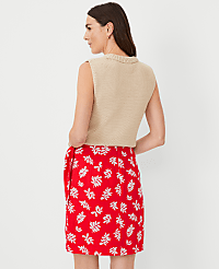 Leafed Linen Blend Sarong Wrap Skirt carousel Product Image 2
