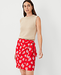 Leafed Linen Blend Sarong Wrap Skirt carousel Product Image 1