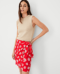 Leafed Linen Blend Sarong Wrap Skirt carousel Product Image 3