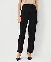 The High Rise Pleated Taper Pant in Fluid Crepe carousel Product Image 1