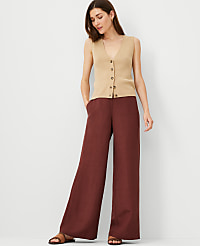 The Easy Palazzo Pant in Linen Blend carousel Product Image 4