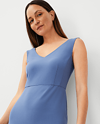 Petite The Open V-neck Sheath Dress in Seasonless Stretch carousel Product Image 3