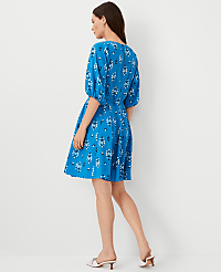 Floral Boatneck Flare Dress carousel Product Image 2