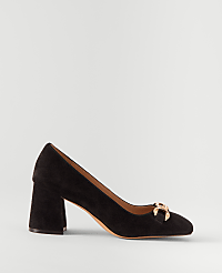 Chain Suede Block Heel Pumps carousel Product Image 1