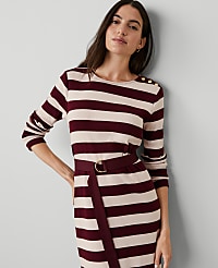 Weekend Collection Striped Knit Column Midi Dress carousel Product Image 4