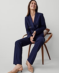 The Mid Rise Straight Pant in Textured Drape carousel Product Image 1