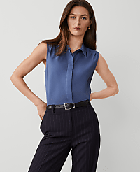 Shirred Yoke Sleeveless Shirt carousel Product Image 1