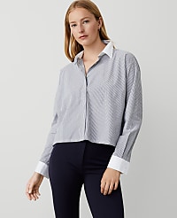 Weekend Collection Striped Cotton Blend Shirt carousel Product Image 2