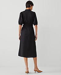Petite Stand Collar Belted Midi Shirtdress carousel Product Image 2