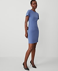 The Crew Neck Shift Dress in Seasonless Stretch carousel Product Image 1