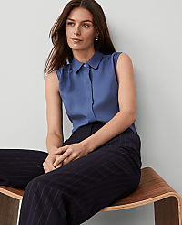 Shirred Yoke Sleeveless Shirt carousel Product Image 3