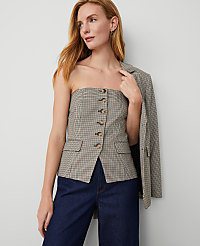 Petite Houndstooth Strapless Vest carousel Product Image 2