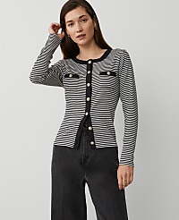 Stripe Button Knit Jacket carousel Product Image 1