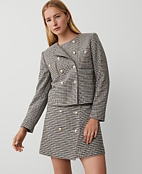 Checked Double Breasted Patch Pocket Jacket carousel Product Image 2