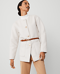 Crew Neck Belted Coat carousel Product Image 1