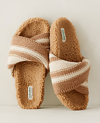 Haven Well Within Faux Sherpa Sweater Stripe Slide carousel Product Image 1