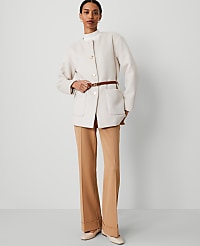 Crew Neck Belted Coat carousel Product Image 3