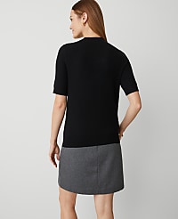 Petite Essential Button Mock Neck Sweater Tee carousel Product Image 2