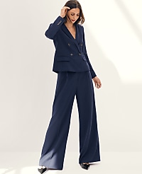 The Pleated Wide-Leg Pant in Textured Drape carousel Product Image 1