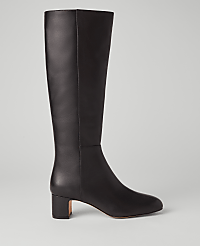 Block Heel Leather Boot carousel Product Image 1