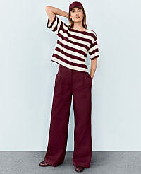 Weekend Collection Topstitched Wide-Leg Pant carousel Product Image 1