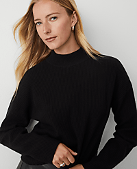 Mock Neck Ribbed Sweater carousel Product Image 3