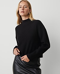 Mock Neck Ribbed Sweater carousel Product Image 1