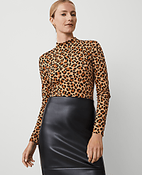 Animal Print Mock Neck Top carousel Product Image 2