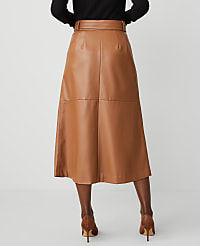 Faux Leather Belted Wrap Skirt carousel Product Image 4