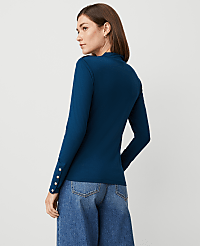 Mock Neck Button Top carousel Product Image 2